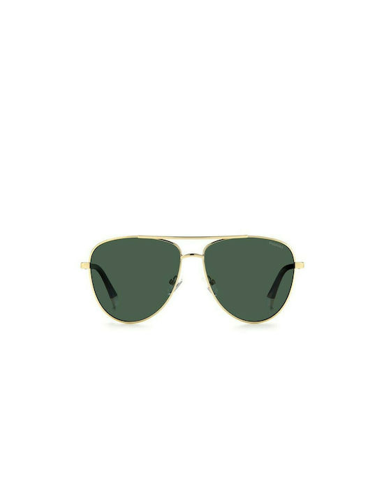 Polaroid Men's Sunglasses with Gold Metal Frame and Green Polarized Lens PLD4126/S J5G/UC