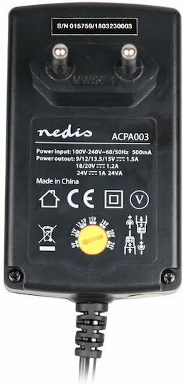 Nedis Universelles Netzadapter 24V 1A mit Leistung 24W mit Steckerset (ACPA003)