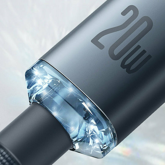 Baseus Crystal Shine Braided USB-C to Lightning Cable 20W Blue 2m (CAJY000303)