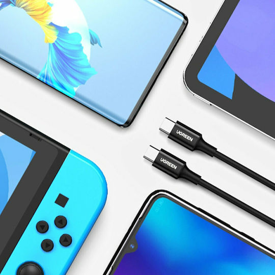 Ugreen US300 USB 2.0 Cable USB-C male - USB-C 100W PD Μαύρο 1m 80371