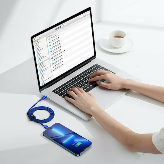 Baseus Crystal Shine Braided USB-C to Lightning Cable 20W Blue 1.2m (CAJY000203)