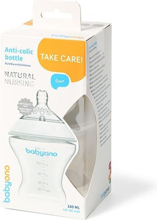 Babyono Plastic Baby Bottle with Silicone Teat for 0+ Months Transparent 180ml