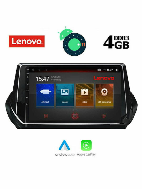 Lenovo Sistem Audio Auto pentru Peugeot 208 / 2008 2021+ (Bluetooth/USB/AUX/WiFi/GPS/Apple-Carplay/Partitură) cu Ecran Tactil 9" DIQ_SSX_9509