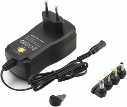 KAL Electronics Universal Τροφοδοτικό Ρυθμιζόμενης Τάσης 3 έως 12V 1A με Ισχύ 12W με 4 βύσματα (YSV1500-1500)