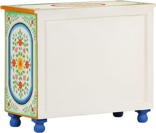 Cabinet De Depozitare Din Lemn Masiv Multicolor L70xL35xÎ60cm