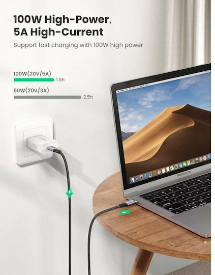 Ugreen Braided USB 3.2 Cable USB-C Male - USB-C 100W PD Black 1m 80150