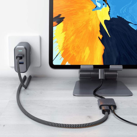 Satechi Braided USB 2.0 Cable USB-C male - USB-C 100W Μαύρο 2m ST-TCC2M