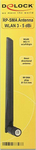 DeLock 88898 Internal Wi-Fi Antenna Omnidirectional 5dBi with RP-SMA Connection
