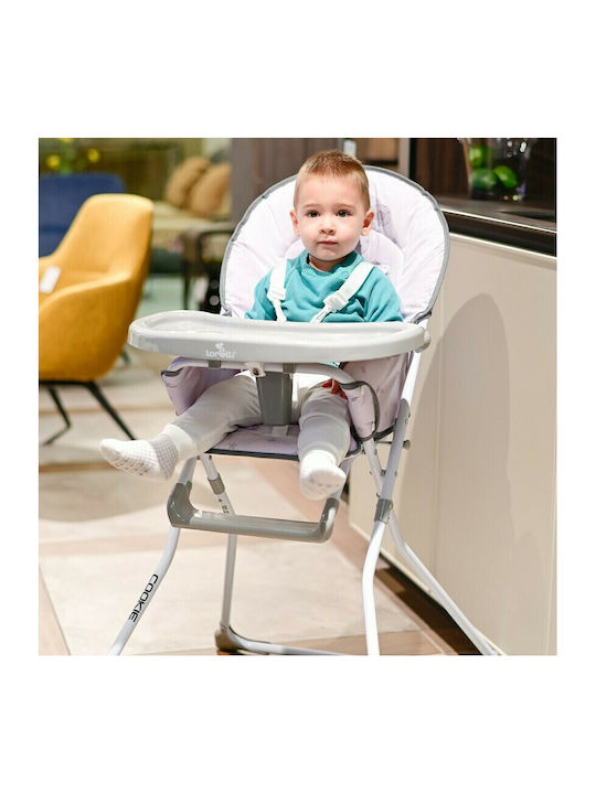 Lorelli Cookie Foldable Baby Highchair with Metal Frame & Fabric Seat Grey Koala