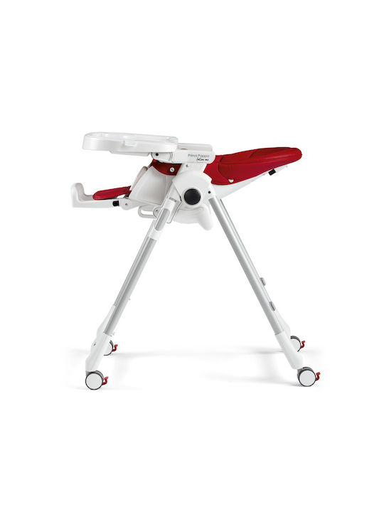 Peg Perego Prima Pappa Follow Me Foldable Baby Highchair With Adjustable Height Red