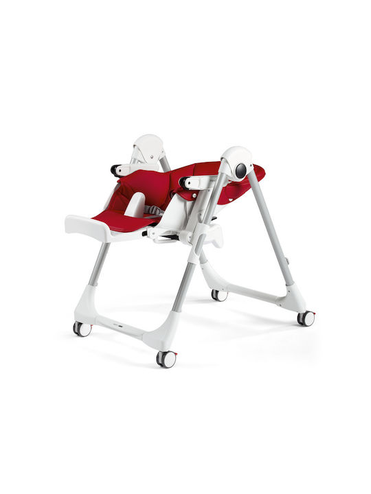 Peg Perego Prima Pappa Follow Me Foldable Baby Highchair With Adjustable Height Red