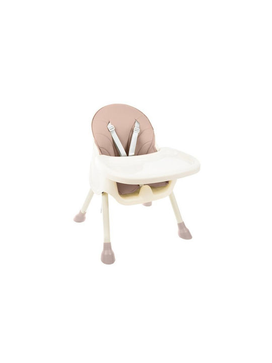 Kruzzel Highchair 3 in 1 with Metal Frame & Leatherette Seat Pink