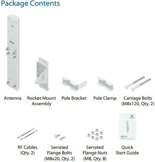 Ubiquiti AirMax BaseStation 5G16-120 Εξωτερική Κεραία WiFi Sectorial 16dBi