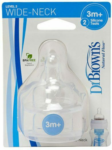 Dr. Brown's Options Silicone Baby Bottle Teats Medium Flow for 3+ months 2pcs