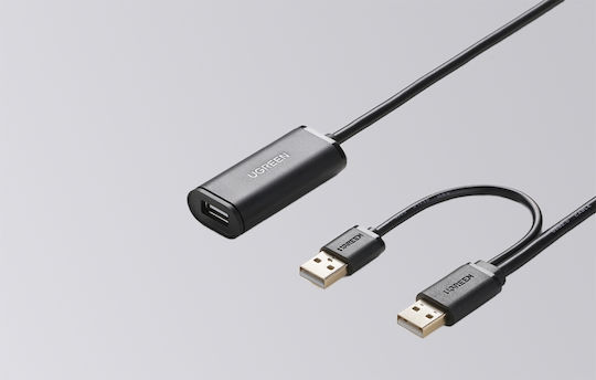 Ugreen US137 USB 2.0 Cable USB-A male - USB-A female Μαύρο 5m (20213)