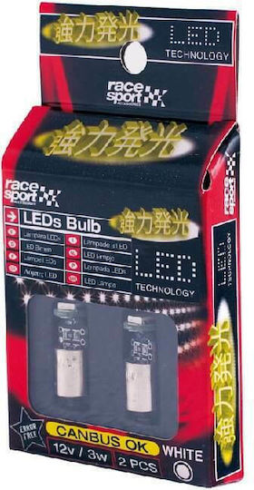 Racesport Lămpi Autoturismului H6W-BAX9s Canbus LED 12V 3W 2buc
