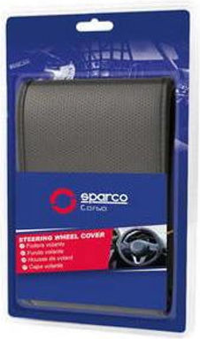 Sparco Κάλυμμα Τιμονιού Αυτοκινήτου Medium με Διάμετρο 38εκ. Συνθετικό Μαύρο