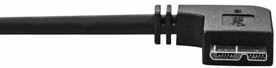 StarTech Regular USB 3.0 to micro USB Cable Left Angle (90°) Μαύρο 1m (USB3AU1MLS)