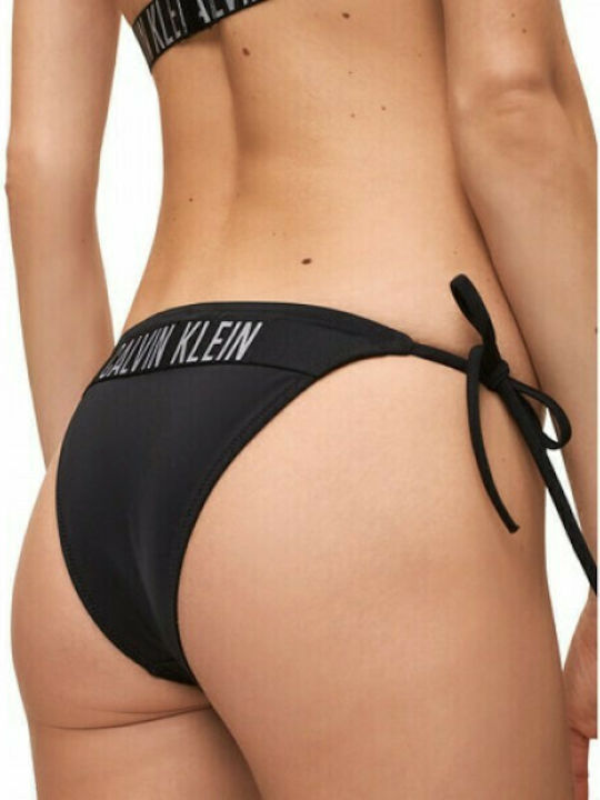 Calvin Klein Bikini Slip με Κορδονάκια Μαύρο