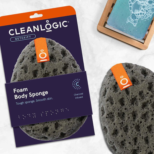 Cleanlogic Detoxify Foam Body Sponge Klassischer Badeschwamm Gray 1Stück