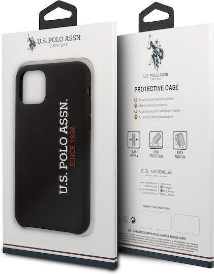 U.S. Polo Assn. Vertical Logo Back Cover Silicon Negru (iPhone 11 Pro)