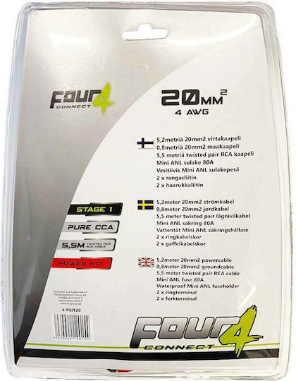Four Connect Καλώδιο Ενισχυτή Αυτοκινήτου 4connect 20mm2 Virtakitti