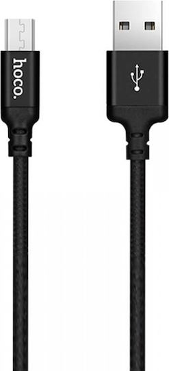 Hoco Braided USB 2.0 to micro USB Cable Μαύρο 1m (X14)
