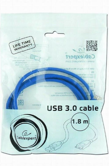 Cablexpert Regular USB 3.0 to micro USB Cable Μπλε 1.8m (CCP-MUSB3-AMBM-6)
