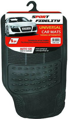 Auto Gs Set of Front and Rear Mats Universal 5pcs from Rubber Black