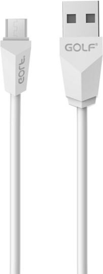 Golf Diamond USB 2.0 to micro USB Cable Λευκό 1m (GC-27M-WH)