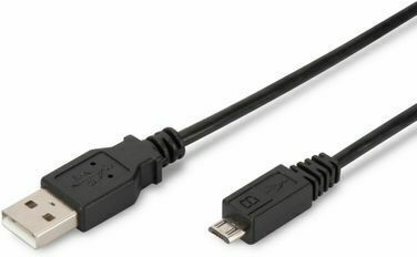 Digitus Regular USB 2.0 to micro USB Cable Μαύρο 1.8m (AK-300127-018-S)