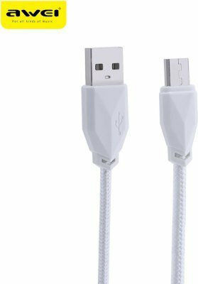 Awei CL-982 Редовна USB 2.0 до микро USB кабел Бял 1м 1бр
