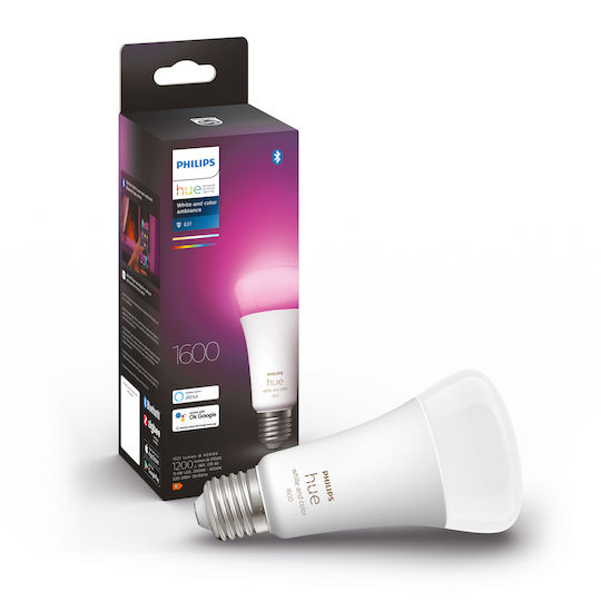 Philips Smart Λάμπα LED 13.5W για Ντουί E27 και Σχήμα A67 RGBW 1521lm Dimmable
