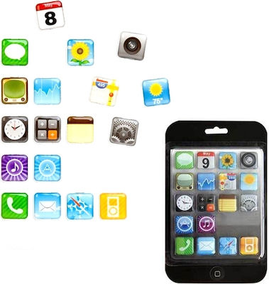 Σετ Μαγνητάκια Μεταλλικά με Σχέδια Menu Iphone 18τμχ