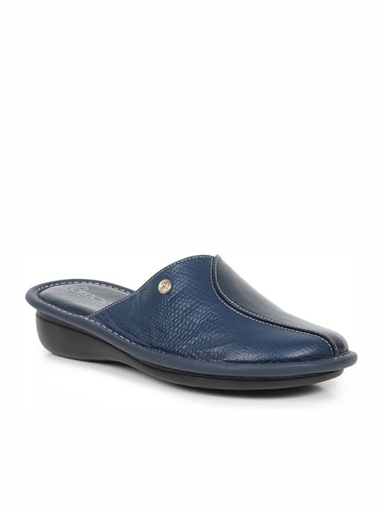 Anatomical Leather Women's Slippers Navy Blue