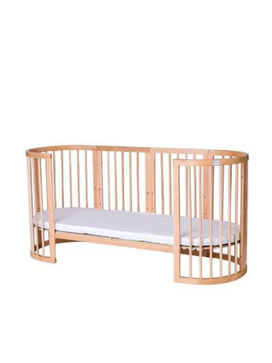 IngVart Babybett Multifunktional Smart Round Oak für Matratze 60x125cm