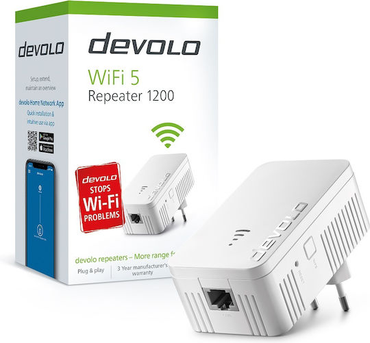 Devolo WiFi 5 Repeater 1200 WiFi Extender Dual Band (2.4 & 5GHz) 1200Mbps