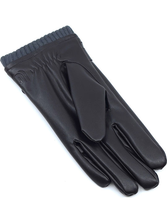 Men's Leather Touch Gloves Brown