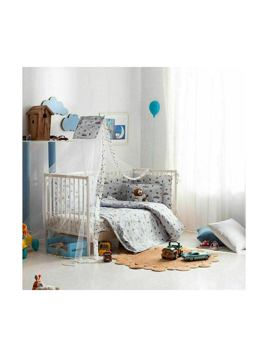 Vesta Home Σετ Βρεφική Παπλωματοθήκη με Μαξιλαροθήκη Woodland Γκρι 120x160εκ.