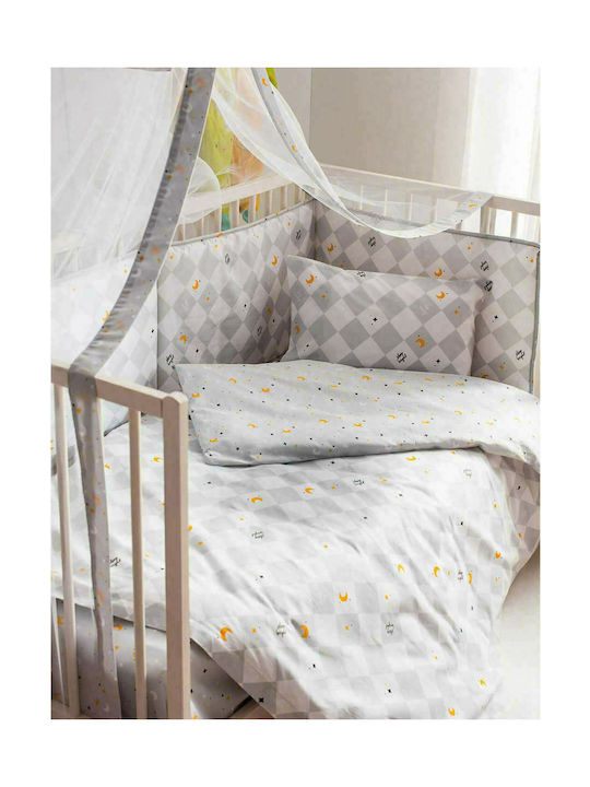 Vesta Home Сет Бебешка Долен Калъф с Калъфка за Възглавница Dream Сив 120x160см.