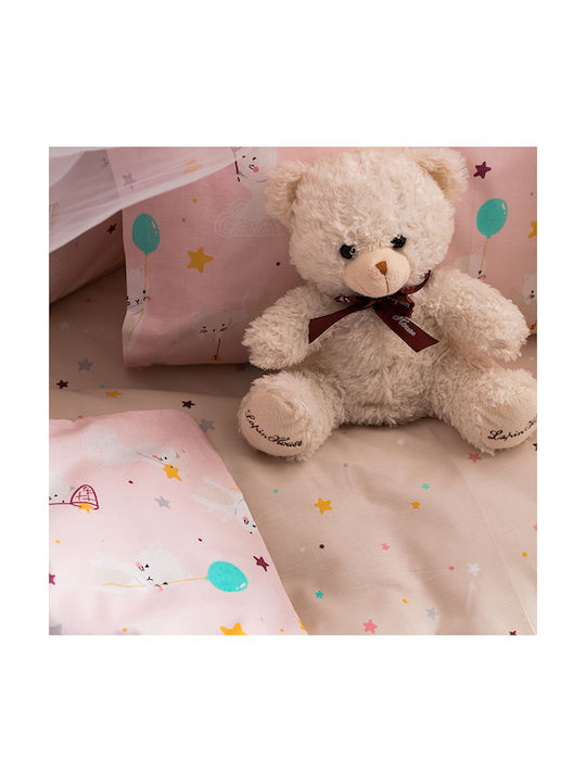 Vesta Home Baby Duvet Cover Set With Pillowcase Cat Pink 120x160cm