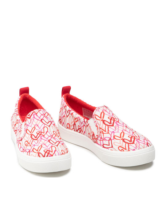 Poppy Γυναικεία Slip-On Πάνινα White / Red / Pink