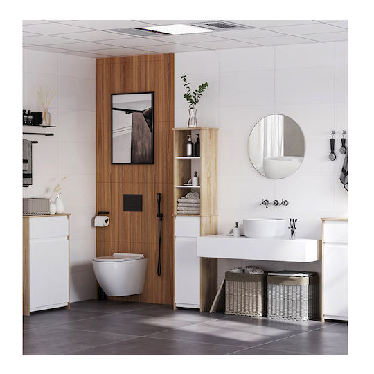 Kleankin 834-318 Badezimmersäule Boden H32.6xB30xH171.2cm Braun