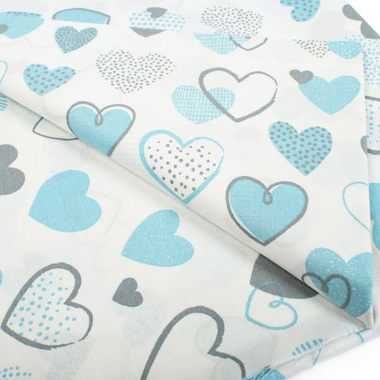 Dimcol Baby Duvet Cover Hearts 08 Blue 120x160cm