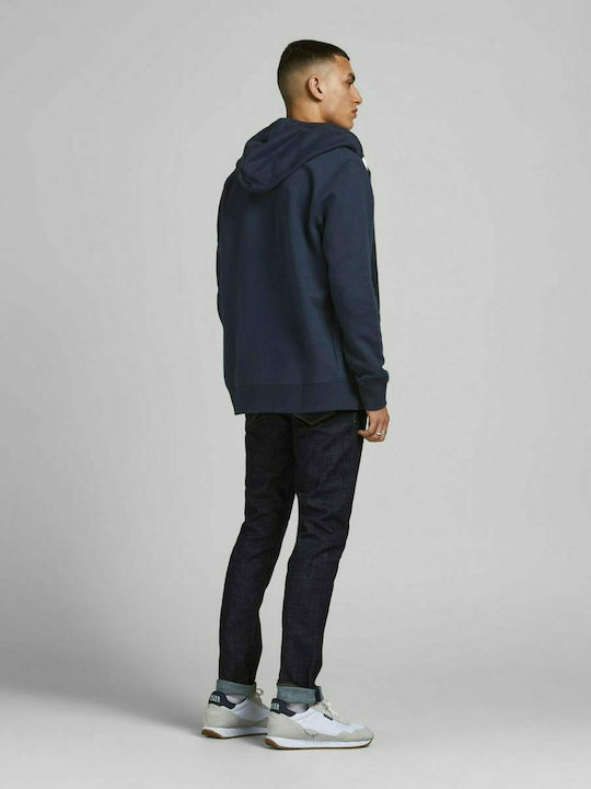 Jack & Jones Men's Sweatshirt Jacket with Hood and Pockets Navy