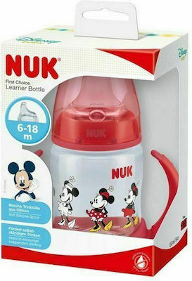 Nuk Cana de antrenament Plastic cu mânere Minnie Red pentru 6m+m+ 150ml