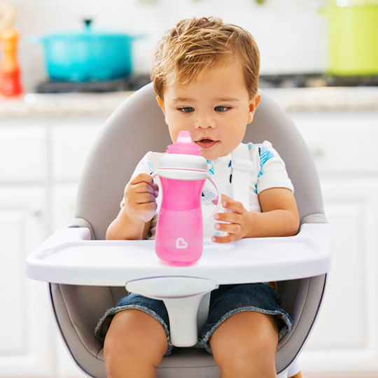 Munchkin Gentle First Cup Tall Training Sippy Cup Plastic with Handles Pink for 9m+ 300ml