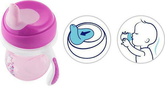Chicco Training Cup Εκπαιδευτικό Μπιμπερό Πλαστικό με Λαβές Μωβ 6m+ 200ml