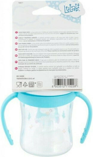 Lulabi Owl Educational Sippy Cup Plastic with Handles Light Blue for 4m+m+ 120ml