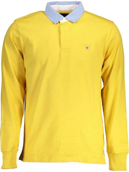 Gant Men's Long Sleeve Polo Blouse Yellow